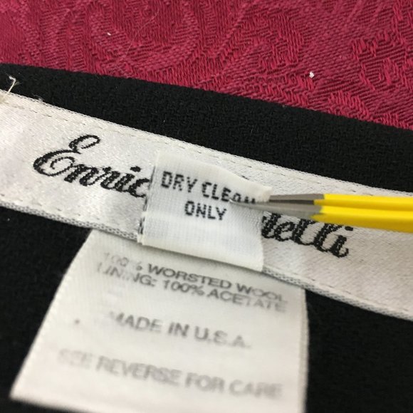 Enrico Fratelli Pencil Wool Midi Pencil Skirt Black Size 4 - Picture 9 of 9